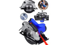 Resim Schatz Profesyonel 1400W Metal Şanzıman Lazerli Daire Testere Bakır Sargılı Sunta Kesme Makinesi Mavi 