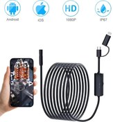 Resim Butik 5 Metre Endoskop Yılan Video Kamera Ios Ve Android Uyumlu Led’li 8 Mm Sert Kablo 2mp 