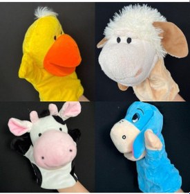 Resim Kukla Ağzı Hareket Edebilen 4 Adet Peluş Kukla Çok Renkli 