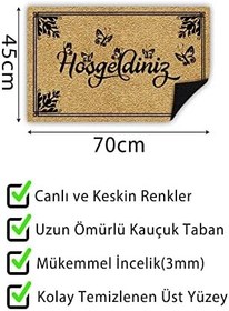 Resim Monnhein Hoşgeldiniz Kapı Önü Paspası Dekoratif Kapı Paspası Dış Mekân Paspas Ev İçi Paspası 45x70cm 
