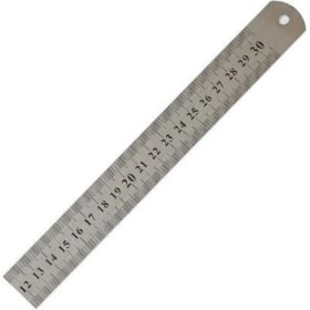 Resim Çift Taraflı Çelik Cetvel 300 x 25 Mm, Hassas Ölçüm Araçları 