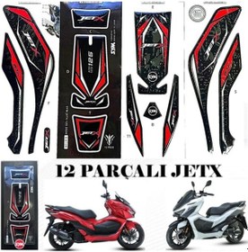Resim Sym Jet X 125 Kırmızı Tank Pad Seti 12 Parçalı Sym - 