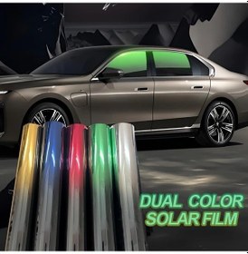 Resim Meridiangoods Renk Değiştiren Siyah 50x300cm Yapışkanlı Araç Filmi, Isı Yalıtımı 