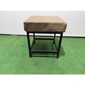 Resim Adım Shops Metal Ayaklı Sırtsız Bank Puf Bench Balkon-Bahçe-Kafe-Çay Seti Pufu 