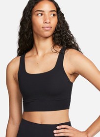 Resim Nike Siyah - Gri - Gümüş Kadın Yuvarlak Yaka Sporcu Sütyeni DO6619-010 W NK ALATE ELLIPSE BRA 