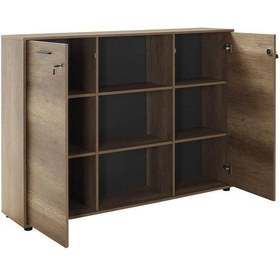 Resim Adoremobilya Newyork Geniş 3 Katlı 2 Kilitli Kapaklı Kitaplık - Tori Ahşap 