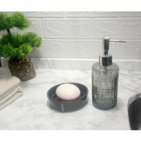 Resim Bosphorus Sıvı Sabunluk ve Sabunluk 2'li Banyo Seti Gri Siyah 