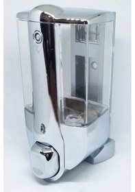 Resim Plastik Sıvı Sabunluk Duvar Tipi Şeffaf Krom 500 ml 