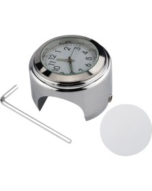 Resim Creatorally Evrensel Motosiklet Gidonu Saat Bisiklet Termometre Motosikletler Bisikletler Için Su Geçirmez Yedek 22MM-25. 4mm7 / 8" -1 " Gidon Gümüş Kabuk Beyaz Kadran Saat + Termometre (Yurt Dışından) 