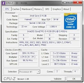 Resim Intel Core i3-4130 3.40 GHz Çift Çekirdekli Quad-Thread 3 MB Önbellek 54 W CPU İşlemci LGA 1150 