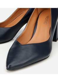 Resim Hotiç Kadın Deri Lacivert Kalın Topuklu Ayakkabı 01ayh312470a680 Lacivert 