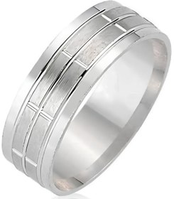 Resim Takı Dükkanı Sade Mat Çizgili Gümüş Alyans Söz Nişan Yüzüğü Twr01 