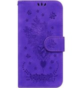 Resim Wholesale00 Tecno 18 Premier Kelebek Gül Deri Telefon Kılıfı, Pu Deri, Destek Standı, Kartlık Diğer 
