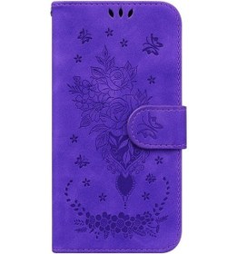 Resim Wholesale00 Tecno 18 Premier Kelebek Gül Deri Telefon Kılıfı, Pu Deri, Destek Standı, Kartlık Diğer 