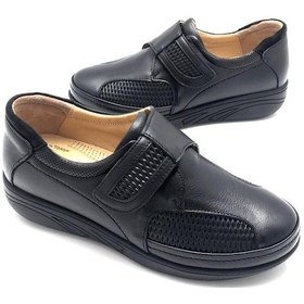 Resim Derilax Mira Hakiki Deritam Ortopedik Cırtlı Kadın Anne Ayakkabı Siyah Siyah 