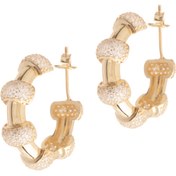 Resim Ra jewels 925 Ayar Gold Taş Detaylı Halka Küpe 