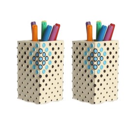 Resim 2 Adet Kalemlik Puanlı Model Ofis Gereci 6x6x10cm 200ml Çok Renkli 