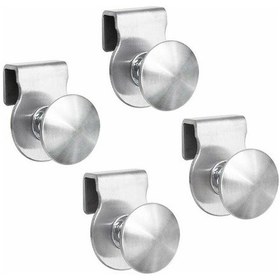 Resim 4'lü Cam Kapı Kolu Paketi, Delme Gerektirmeyen Paslanmaz Çelik Kapı Kolları, 5-8 Mm Kapılara Uyar 