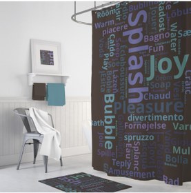 Resim Zethome Banyo Duş Perdesi World Cloud Tek Kanat 1x180 