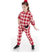 Resim Denokids Fox Ekose Kız Çocuk Tulum Çok Renkli 