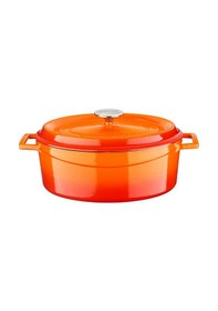 Resim Lava Döküm Oval Tencere Ölçü 23x29cm. Edition Serisi - Turuncu Turuncu 