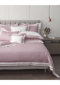 Resim Tek Kişilik Pembe Beyaz Pamuk Saten Nevresim Takımı Çok Renkli 