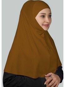 Resim Altobeh Hazır Türban Peçeli Pratik Eşarp Tesettür Nikaplı Hijab - Namaz Örtüsü Sufle (XL) - Taba 