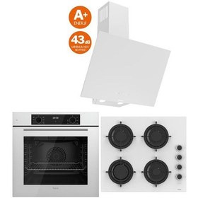 Resim Ferre Whıte Plus Serisi QBL63CB-CS206-D078SA 3lü Cam Ankastre Set 