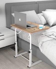 Resim Depolife Eğim Yükseklik Ayarlı Laptop Sehpası Kahvaltı Ders Çalışma Bilgisayar Ofis Yemek Masası Metal Ayak 