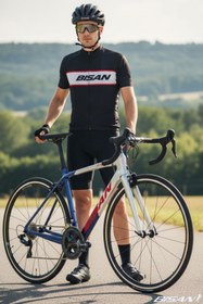 Resim Bisan Mithra Rim Brake Karbon Kadro 56 cm 105 Yol Bisikleti 700C Shimano 2x11 Vites -Gri Lacivert Kırmızı 