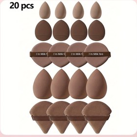 Resim 5/10/20/30/40/100 adet Makyaj Aracı Seti Kahverengi Set, Üçgen Pudra Pufu ve Hava Yastığı Pudra Pufu ve Güzellik Blender'i içerir, Mini Detay Parmak Pudra Pufu Güzellik Blender'i, Sıvı Fondöten ve Kuru Pudra Ayarlamak İçin Mükemmel, Islak ve Kuru Kullanım, Ultra Yumuşak Kadife Malzemeden Yapılmıştır, Profesyonel Makyaj Sanatçıları Eğitimi Makyaj Koleji, Güzellik Blender'leri, Makyaj Pufu, Makyaj Araçları, Pudra Pufu Konteyneri 