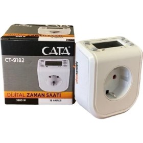 Resim Cata Zaman Ayarlı Dijital Saatli Priz 3680 W 16 Amper İç Mekan Kullanımı için Beyaz 