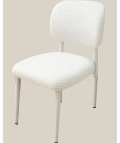 Resim Bohem Sandalye Kılıfı Yeni Model Sandalye Örtüsü Jakarlı Tuğla Desen 1 Adet Krem 