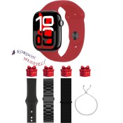 Resim General Mobile Gm 20 Uyumlu Kırmızı Akıllı Saat Watch 10 Mini Kordon Hediyeli Amoled Ekran 41MM 