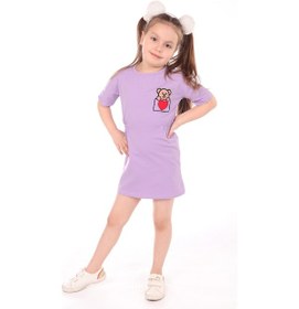 Resim Toontoy Kids Toontoy Kız Bebek Nakışlı Elbise Lila 