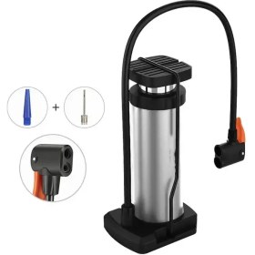 Resim Yüksek Basınçlı Alüminyum Gümüş Renk Top Bisiklet Taşınabilir Hava Ayak Pompası - Lisinya 