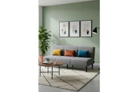 Resim Nikshop Box Üç Kişilik Süngerli Kanepe - Gri 