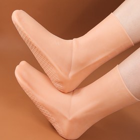 Resim Silikon Jel Çoraplar Kuru Pürüzlü Çatlamış Ayaklar İçin, Kurutmayı İyileştirir Silikon Çoraplar Tam Ambalaj, Ölü Cildi Yumuşatır ve Pürüzlü Cildi 