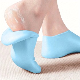 Resim 1 Çift Kadın Silikon Çorap - Alo Vera Yumuşak Jel Nemlendirici Çorap Kadın Spa Ayak Masajı, Kuruyan Ayaklar, Kırık Tabanlar ve Yumuşak Kaba Kayak için 