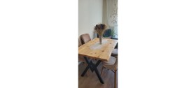 Resim Ahşap Doğal Kütük Yemek / Toplantı / Çalışma Masası 