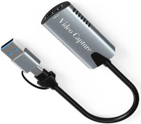 Resim Type-c To Usb 2in1 Video Capture Yakalama Kartı 4K 1080P Uçlu HDMI to Type-C PC Bilgisayar Video Adaptör Çevirici 