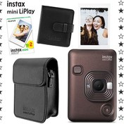 Resim Fujifilm Instax Mini LiPlay Hybrid Deep Bronze Fotoğraf Makinesi - 20'li Film Albüm ve Deri Kılıf Hediye Seti 
