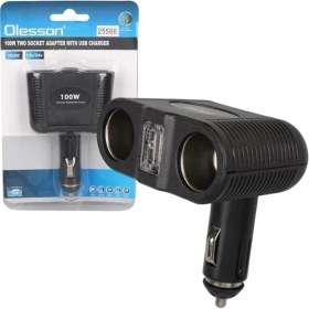 Resim TeknoKapsül Olesson 1646 12-24V Tek USB Girişli 100W Çiftli Araç Çakmak Çoklayıcı 