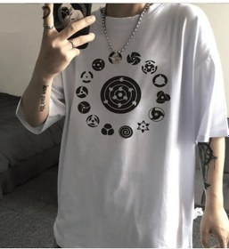 Resim Naruto Sharingan Sembol Tişört Beyaz 