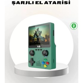 Resim TKÇ Taşınabilir Oyun Konsolu 3.5 Inç IPS Ekran Yaylı Çift Lr Tuşlu - TK002M-6VX968 