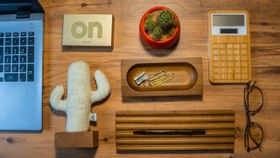 Resim Kayigo Woody Açık Kahverengi Üçlü Ofis Seti - Krem Kaktüs 