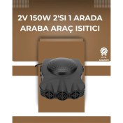 Resim 12V Araç Fanı & Isıtıcı | Ön Cam Buzu Çözücü, 360° Ayarlanabilir Başlık, Anında Sıcaklık 