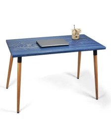 Resim Doğal Ağaç Masif Kütük Masa Ahşap Çalışma Masası Ofis Masası 60CM x 90CM ( Ağaç Ayak ) 