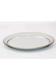 Resim Kütahya Porselen Kayık Tabak 30 Cm Yaldızlı Gold 6 Adet 