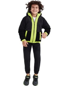 Resim Skechers Fermuarlı Erkek Çocuk Polar Mont Siyah 